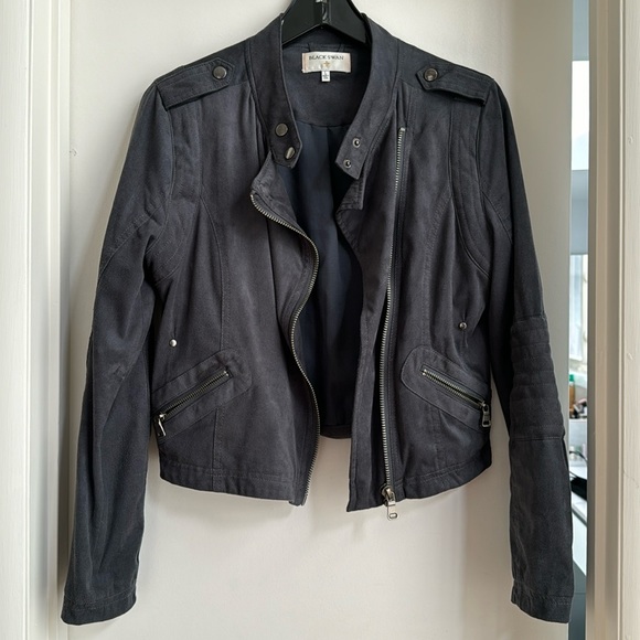 Black Swan Suede Jacket in Blue Stone - Picture 3 of 10